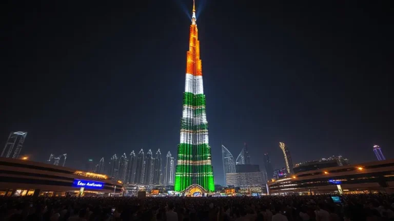 Indian Independence Day 2025 Burj Khalifa Shines in Tricolour