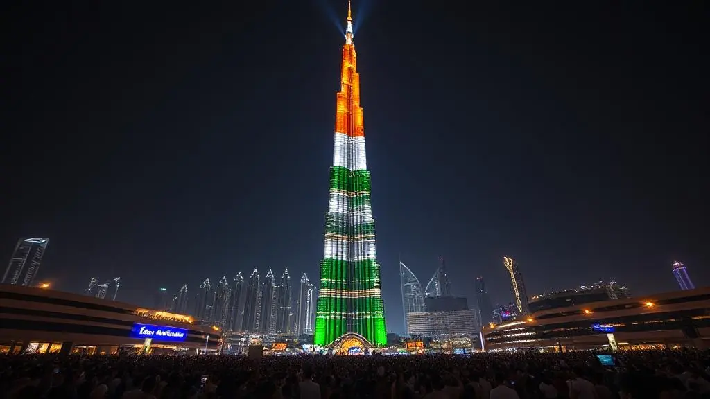 Indian Independence Day 2025 Burj Khalifa Shines in Tricolour